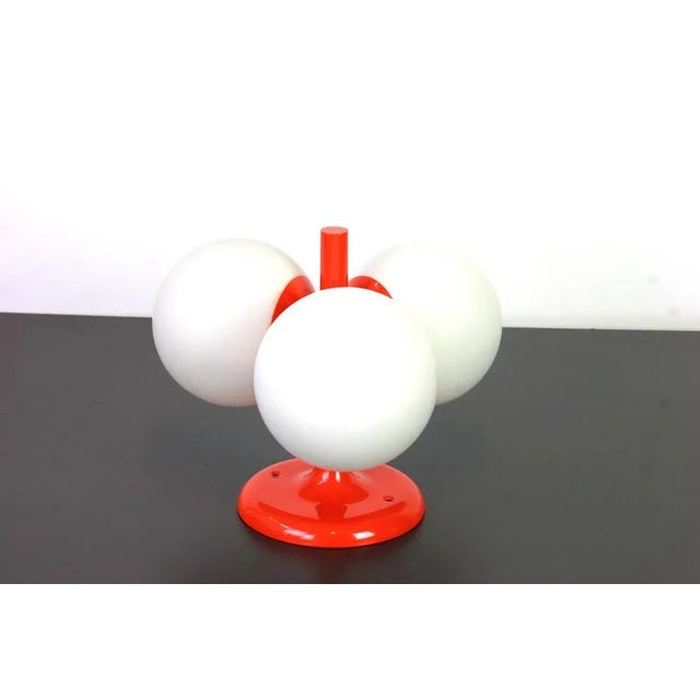 Mid-Century Modern German Flush Mount in Orange from Kaiser, 1960s For Sale - Image 4 of 5