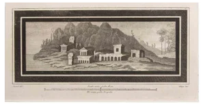 Luigi Aloja, Landscapes with Monuments, Etching, 18th Century