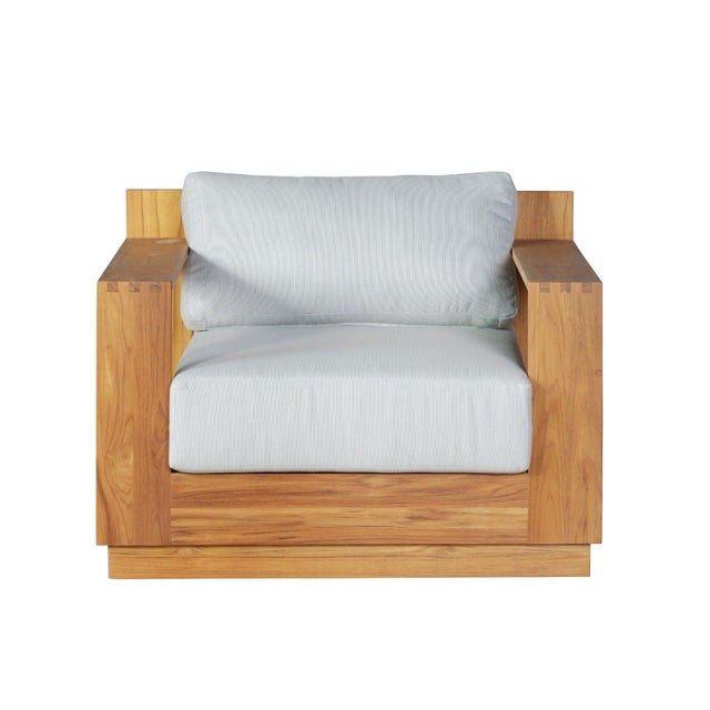 Imperial Grove Outdoor Solid Teak Wood Armchair For Sale - Image 9 of 13
