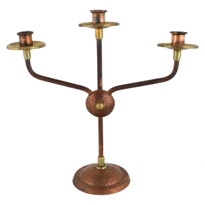 Vintage Brass and Copper Candlestick, Germany, 1960s