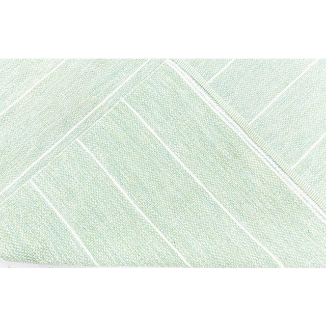 Textile Vintage Swedish Green Flat Woven Rug Doris Leslie Blau For Sale - Image 7 of 7