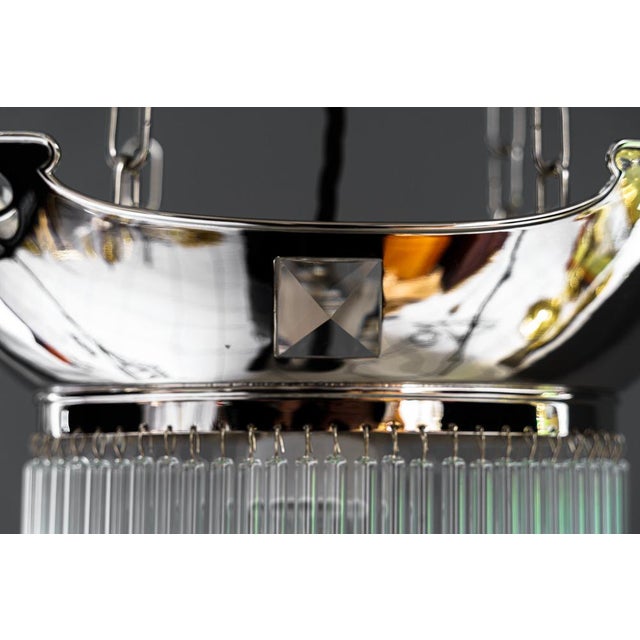 Art Deco Nickel-Plated Pendants with Glass Sticks, 1920s, Set of 3 For Sale - Image 12 of 18