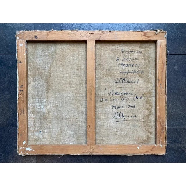 Jean-François Chomel, Vesegnin, Ain, 1963, Oil on Canvas, in Flawless conditions. Designed 1960 to 1969 This piece has an...