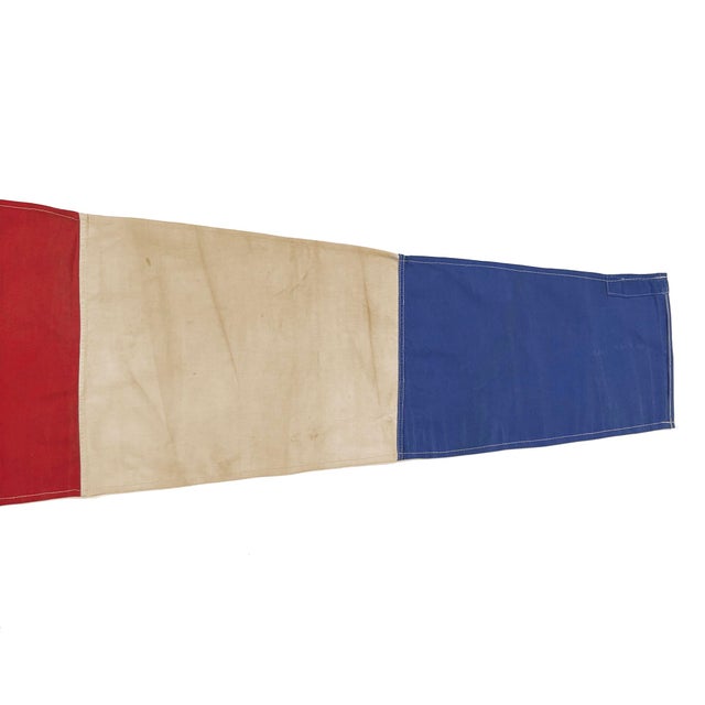 Reconstructed Vintage Cotton Nautical Signal Flag For Sale - Image 4 of 4