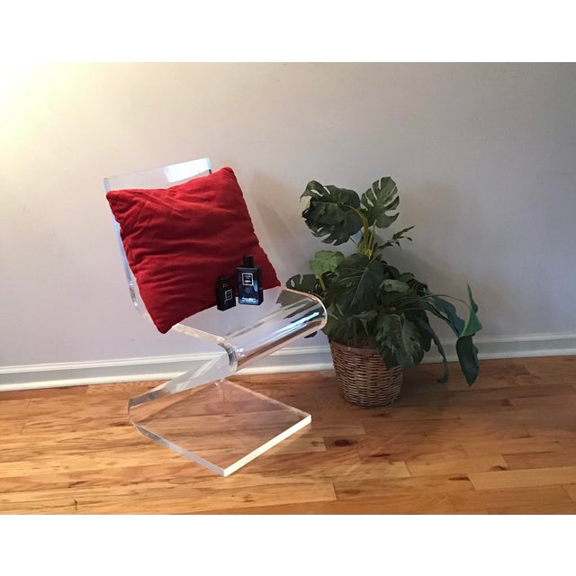 MidCentury Modern "Z" Chair Design Plexiglass Lucite Design Form