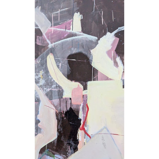 A genuinely monumental double-sided studio painting, 4 feet wide by 8 feet tall, acquired from the estate of American...