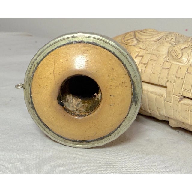 Large Antique 1800's Hand Carved German Meerschaum Silver Knight Smoking Pipe For Sale - Image 9 of 15