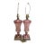 Antique Bohemian Regency Ruby Red Flashed Glass Lamps Pair Diamond Pattern - a Pair For Sale