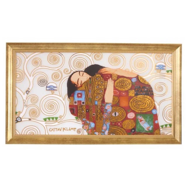 Gustav Klimt (after) - Fulfilment Art on glass Plate signed , numbered 132/150 ex Editor: Goebel 48 x 84 cm This piece is...