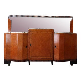 Art Deco Buffet in Macassar Ebony and Walnut Burl, 1920s For Sale
