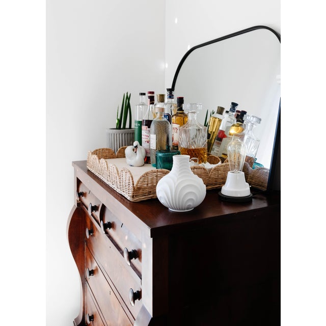 Gorgeous Mid-Century Modern matte white porcelain vase expertly created by fine porcelain maker Heinrich in Western...