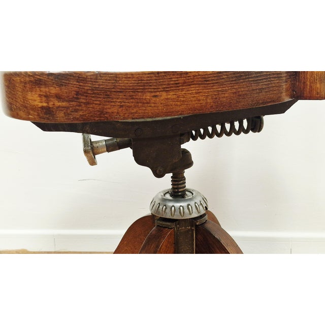 Antique Swivel Desk Chair in Beech, 1890s For Sale - Image 14 of 16