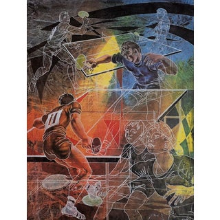 Hans Erni, Table Tennis, Print For Sale