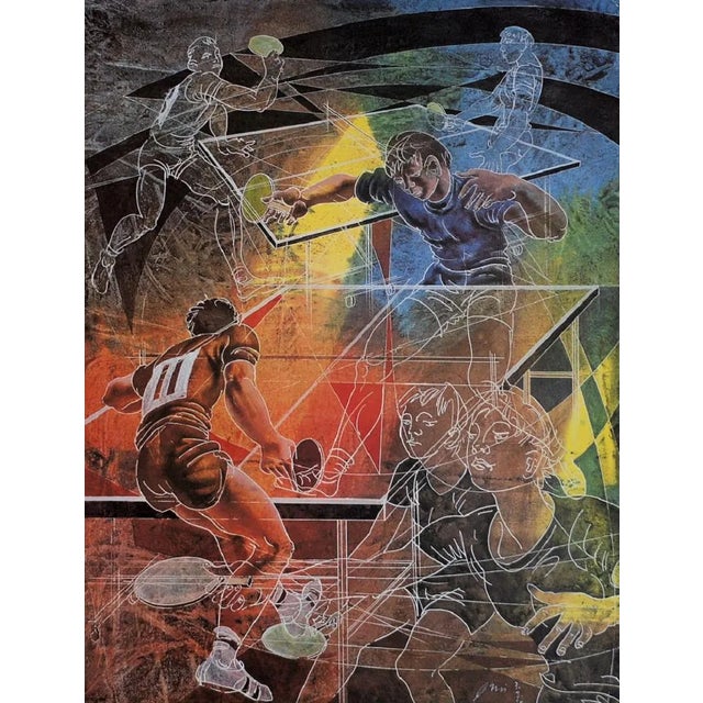 Hans Erni, Table Tennis, Print For Sale