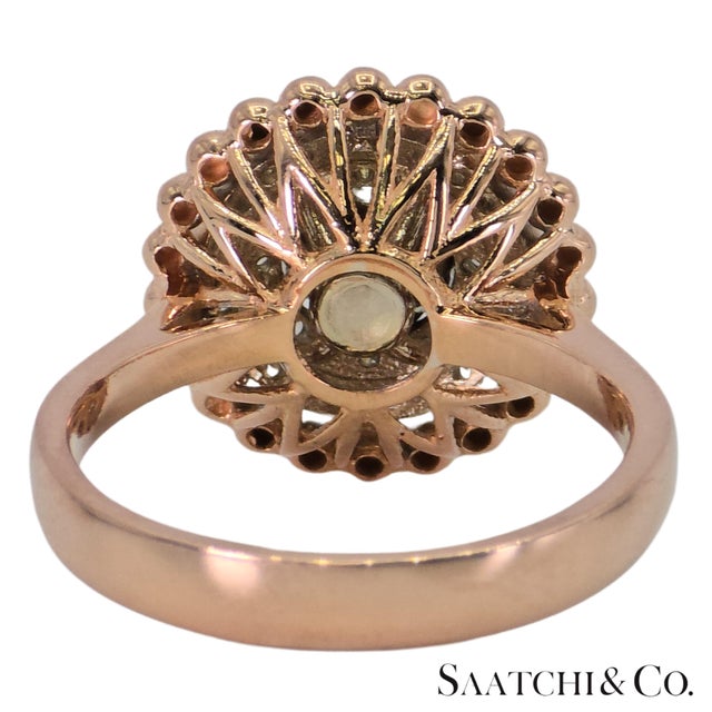 Early 21st Century Natural Diamond Ring 18k White Rose Gold (750) Two Tone, Size 7 For Sale - Image 5 of 9