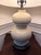 Pottery Barn Pottery Barn Double Gourd Cream Ceramic Table Lamp 26”x9” With 15”White Drum Shade For Sale - Image 4 of 8