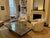 Contemporary Pair of Custom Swivel Club Chairs in Soft Silver-Gray Textured Upholstery For Sale - Image 3 of 9