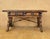 Low Rustic Oak Table with Drawers and Iron Stretcher, 1940 For Sale - Image 3 of 11
