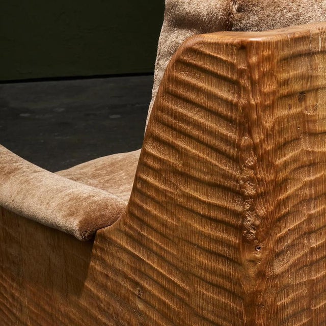 Vintage Three-Seater Sofa in Mohair and Oak, Belgium, 1940s For Sale - Image 14 of 16