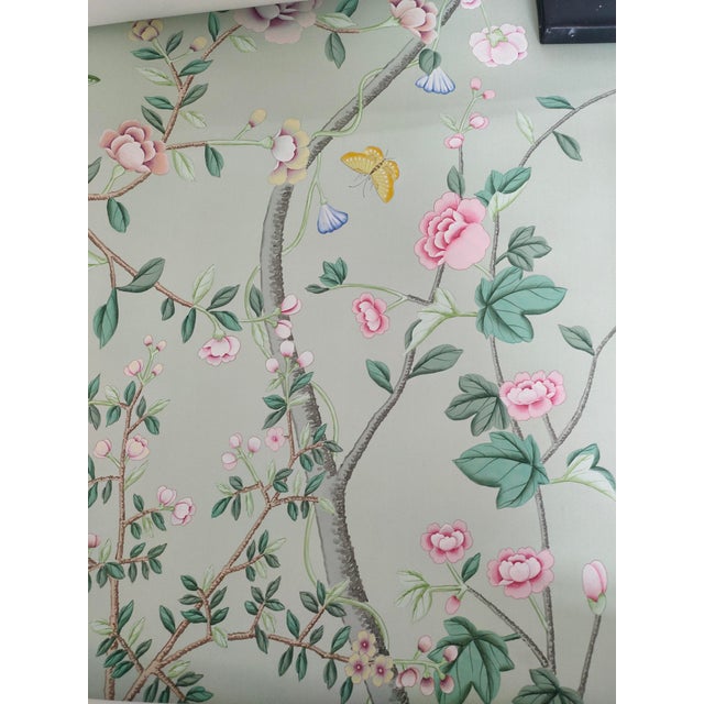 If you love the look of De Gournay wallpaper but not the price, this is for you. Custom Hand-Painted Silk Chinoiserie...