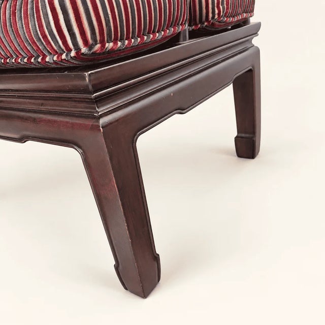 Vintage Ming-Style Chinese Horseshoe-Back Lounge Chairs, a Pair For Sale - Image 9 of 14