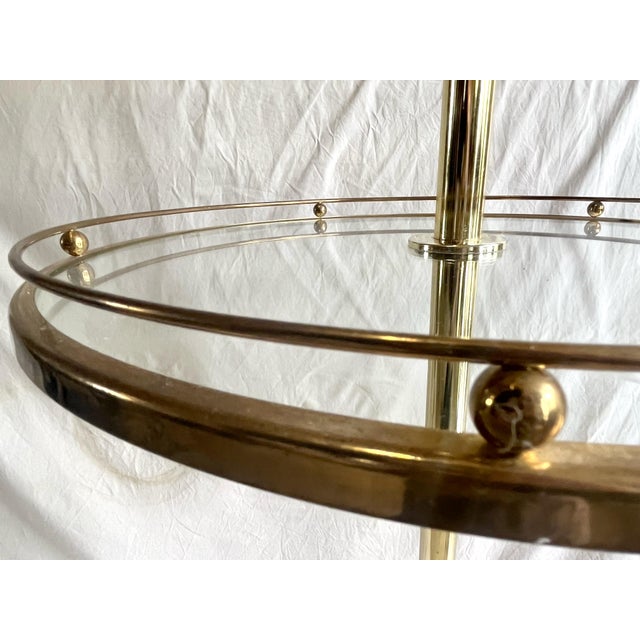 Michael Berman 1980s Michael Berman Modern Glass & Brass Floor Lamps - Set of 2 For Sale - Image 4 of 8