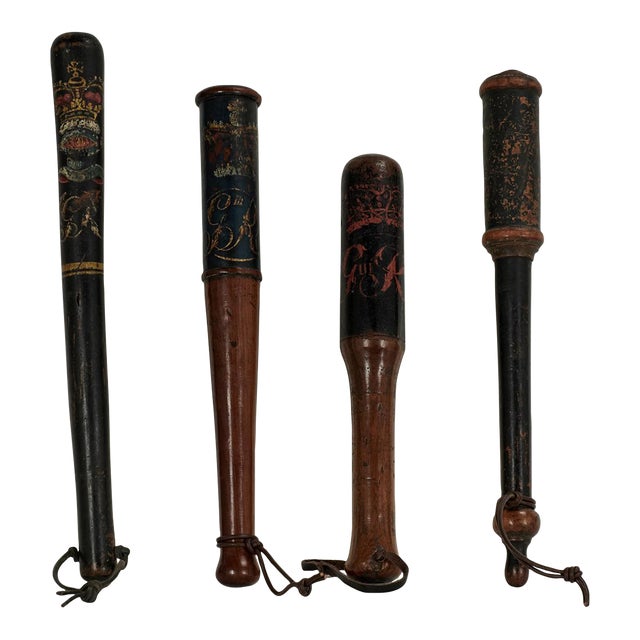 Collection of Four George III Constabulary Truncheons For Sale