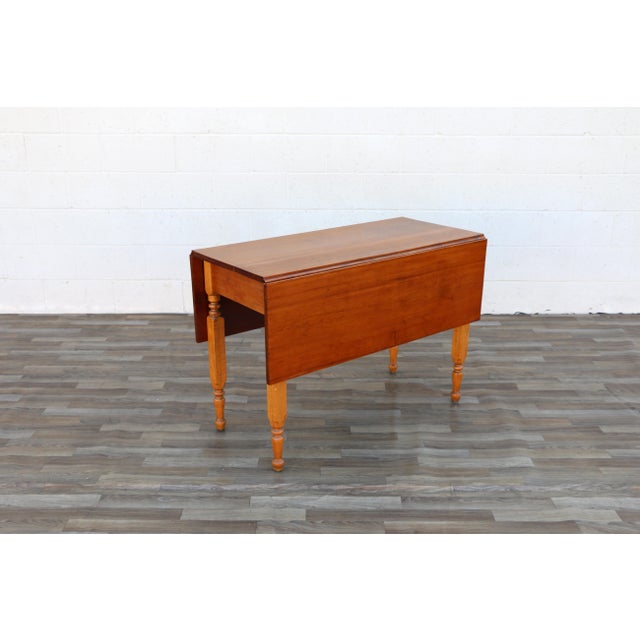 Antique 1920s Farmhouse Drop-Leaf Butterfly Dining Table With Turned Legs For Sale - Image 11 of 18