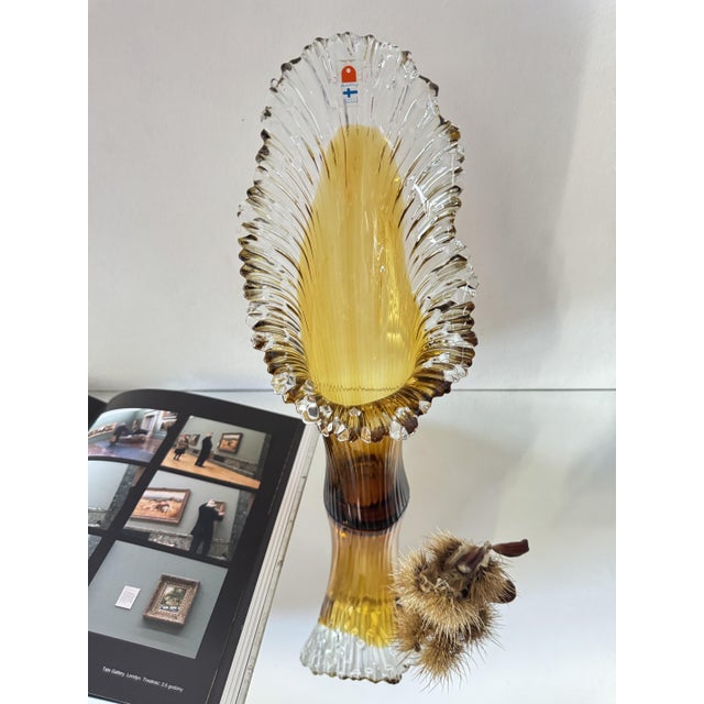Large Scandinavian Sculptural Art Glass Vase by Tauno Wirkkala for Humppila, 1970s For Sale - Image 17 of 17