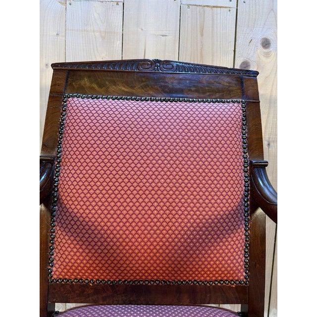 Traditional Empire Lounge Chair in Mahogany For Sale - Image 3 of 8