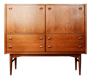 Scandinavian Teak Bar Cabinet with Integrated Secretary Desk, 1960s