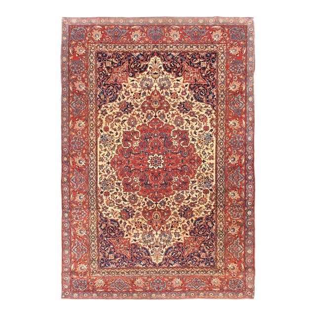 Antique Isfahan Rug 4'8'' x 7'2'' For Sale