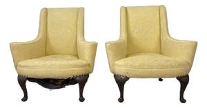 Pair of Traditional Wide Arm Antique Chairs