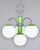 Bright Green Italian Mid Century Four Light Apple Green and Chrome Fixture For Sale - Image 8 of 10