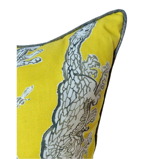Vintage African Animal Print Yellow Pillow For Sale - Image 4 of 6