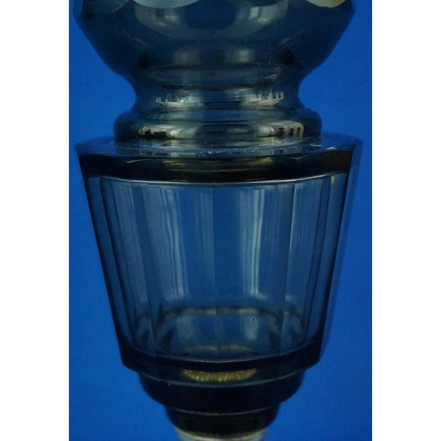 20th Century Art Nouveau Crystal Vase with 800 Silver Base attributed to the Val Saint Lambert Manufacture, Belgium, 1940s For Sale - Image 12 of 18