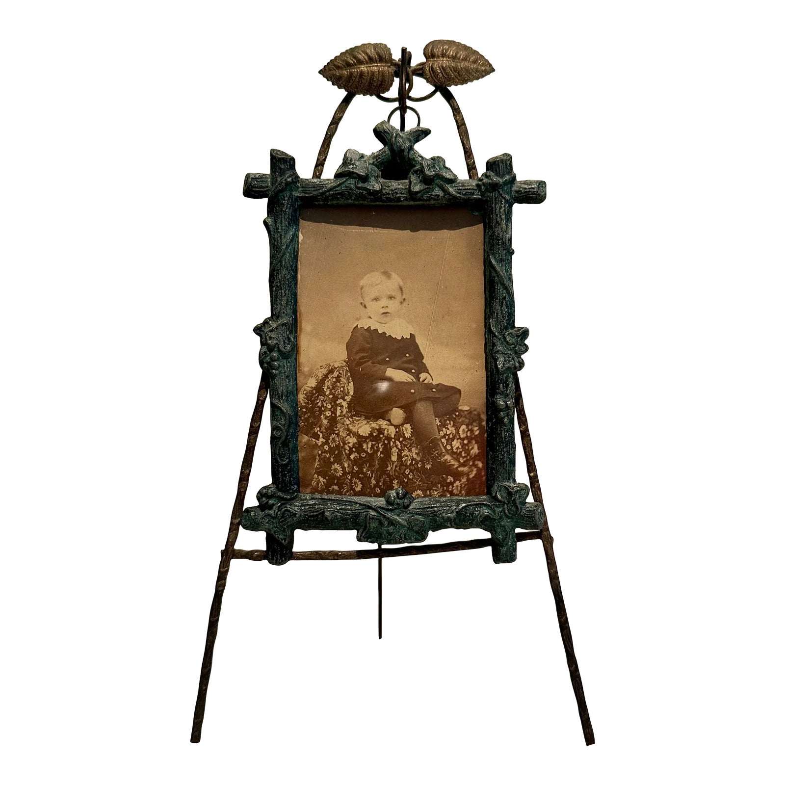 Antique Art Nouveau Victorian Edwardian Cast Metal Child's Photo Frame ...