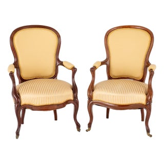 Set of Victorian Armchairs, 1870s For Sale