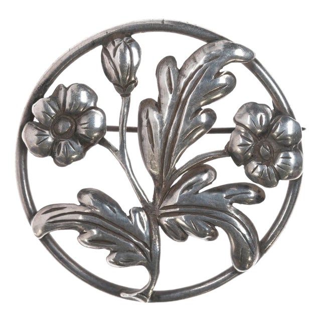 Antonio Pineda (1919-2009) Taxco 980 silver flower pin For Sale