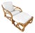 Restored Mid-Century 3-Stand 1949er Reed Rattan Chaise Lounge W/ Ottoman For Sale