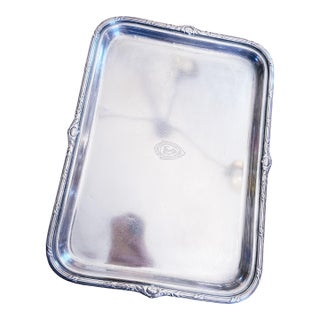 Antique 1920s Silver Plated Tray From St Charles Hotel in New Orleans For Sale