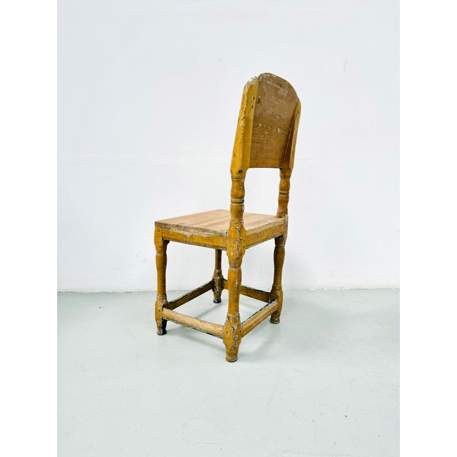 Tan Antique 18th Century Swedish Gustavian Pine Chair For Sale - Image 8 of 14