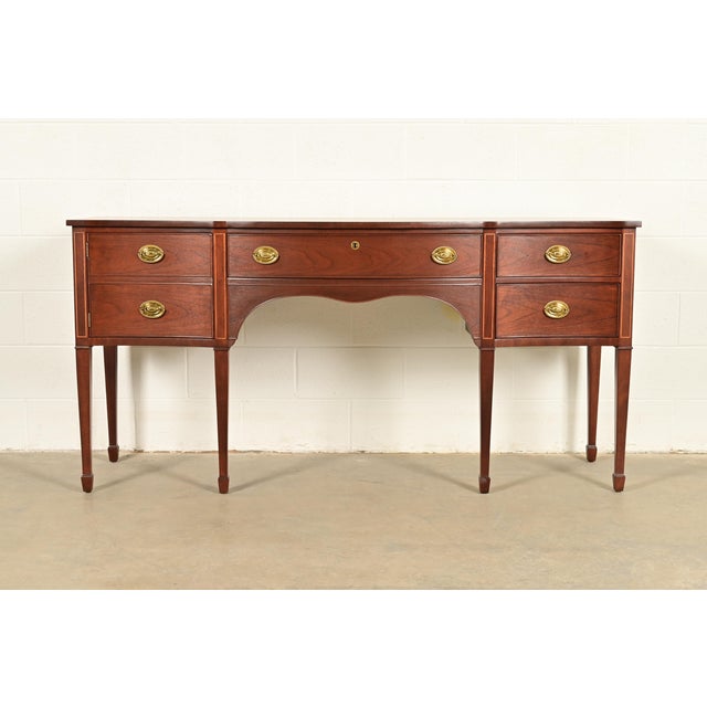 Kindel Furniture Federal Inlaid Mahogany Sideboard Credenza, Newly Refinished For Sale - Image 17 of 17