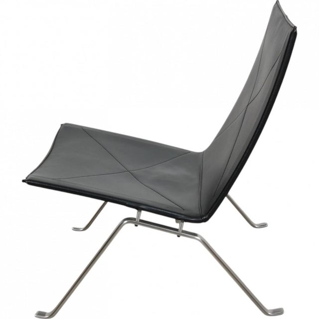 PK-22 Chair in Black Aura Leather by Poul Kjærholm For Sale - Image 5 of 18