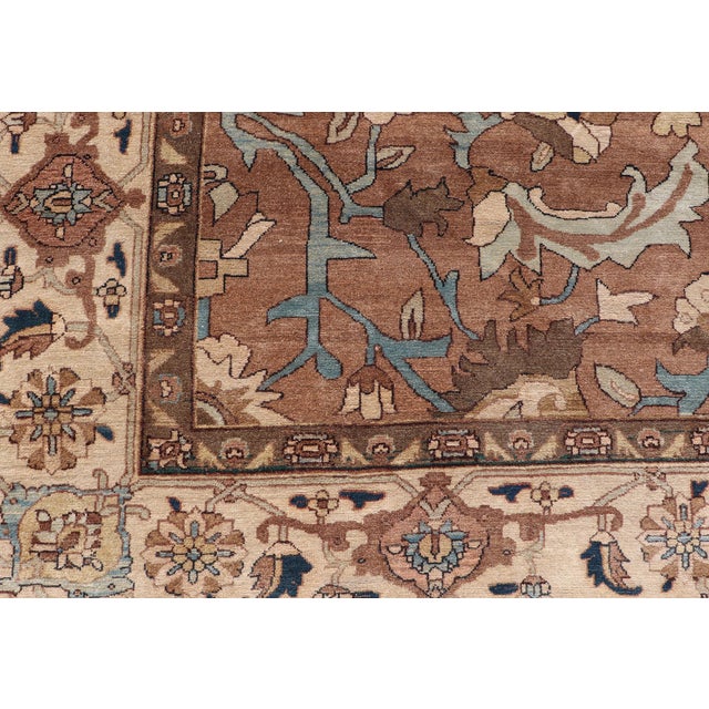 Antique Persian Serapi Rug With Grand Medallion and Expansive Botanical Design For Sale - Image 11 of 16