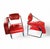 Red Leather Chairs by Eileen Gray for Alivar, Set of 2 For Sale - Image 12 of 18