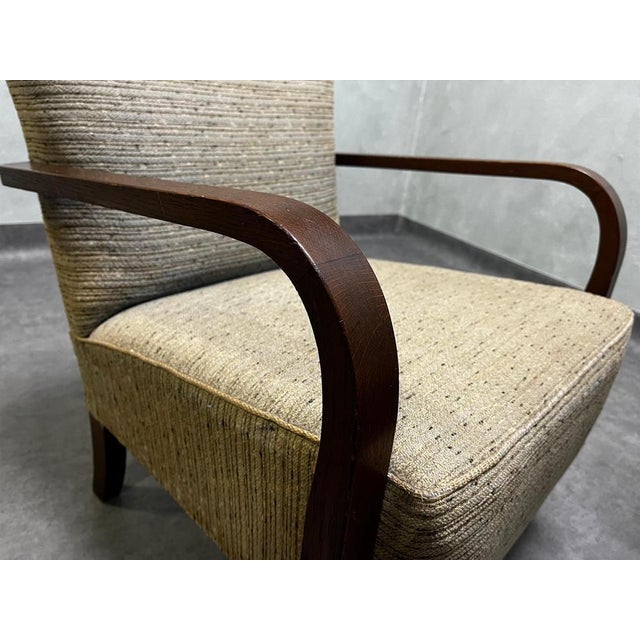 Beige Early 20th Century H-213 Armchairs attributed to Jindřich Halabala, Czechoslovakia, 1930s, Set of 2 For Sale - Image 8 of 13