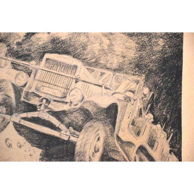 1940s Erich Hochschild, War in Belgium, 1940, Charcoal Drawing on Tinted Paper For Sale - Image 5 of 10