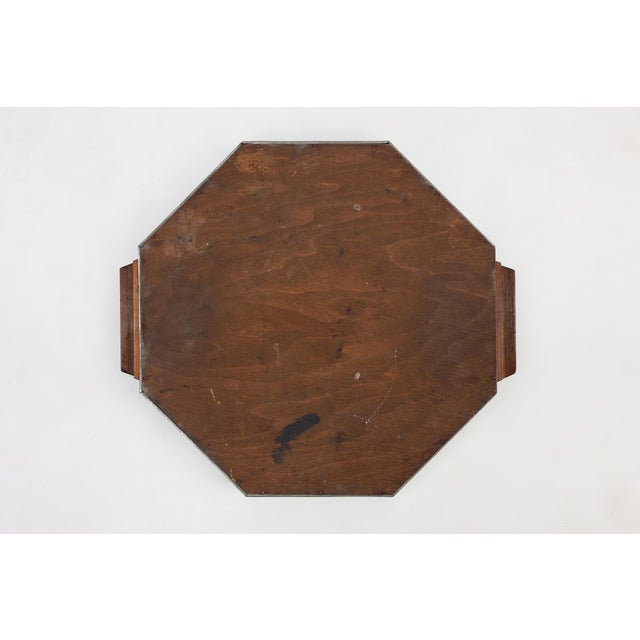 Art Deco Whiskey Tray in Metal and Wood, Belgium, 1920s For Sale - Image 6 of 11