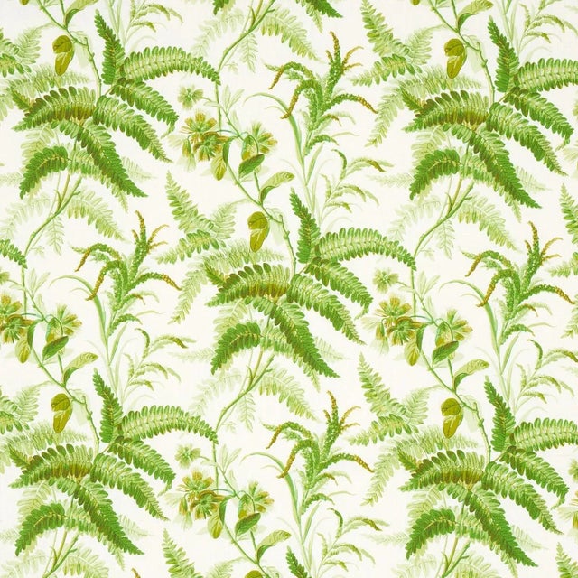 Sample - Schumacher Myers Fern Linen Fabric in Tropical For Sale In Charlotte - Image 6 of 6